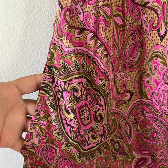 Bohemian flared paisley pink maxi dress one size 100% Viscose - Picture 10 of 17
